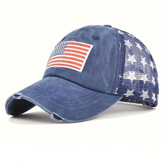 4th of July Stars Flag Baseball Cap - Picture 2 of 6